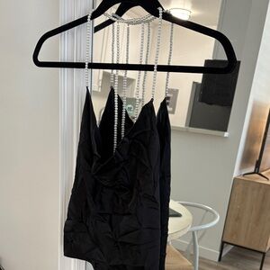 Cami NYC Black Top with pearlStraps